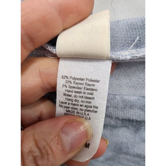 7th Ray Womens Top Medium Gray Tie Dye Animal Print Detail Soft Knit Bell Sleeve - Picture 6 of 8